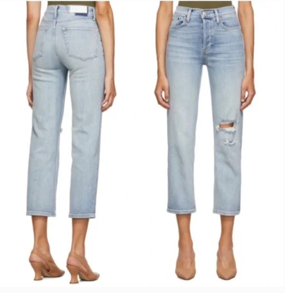 RE/DONE Originals High-rise Stove Pipe Jeans In Livedilight Womes Size 28